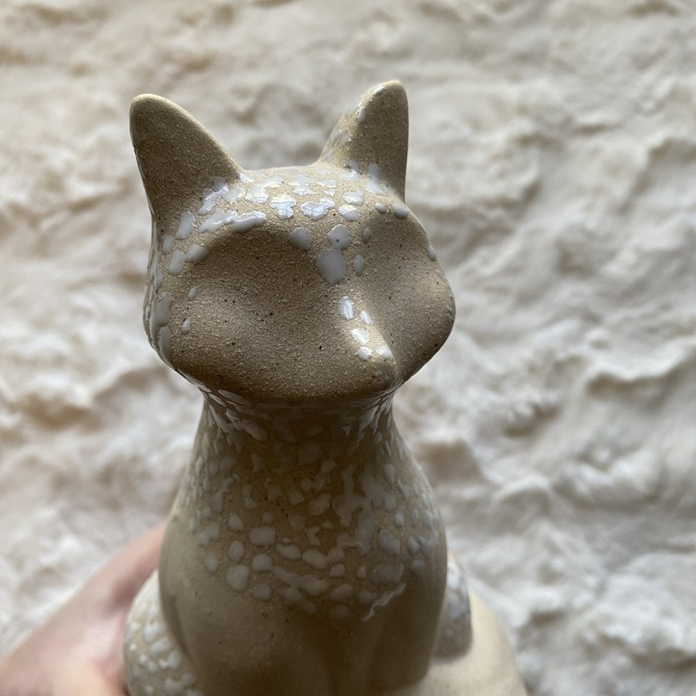 Anthropologie Woodland Bud Vase Fox Whimsical Stoneware 5.75x4 Inch New In Box - Picture 8 of 13